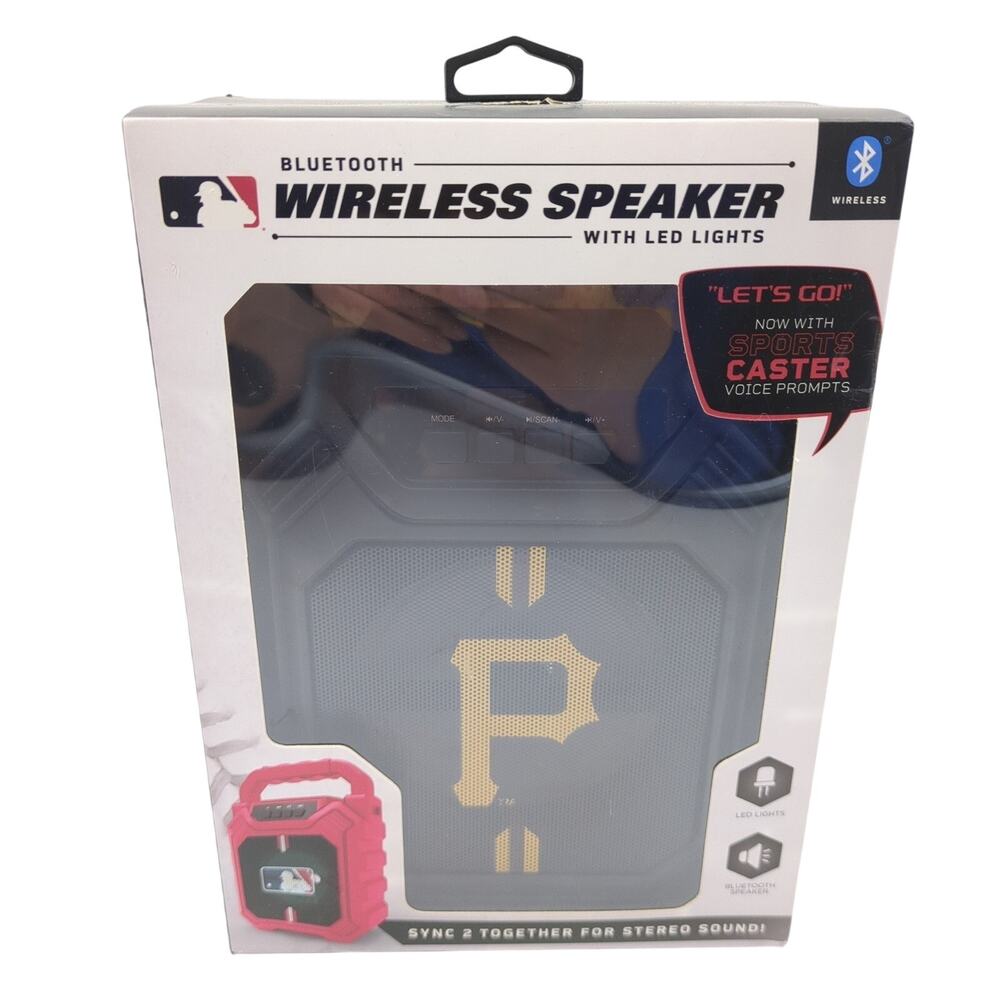 SOAR MLB Pittsburgh Pirates Bluetooth Wireless Speaker LED Lights FM Radio New